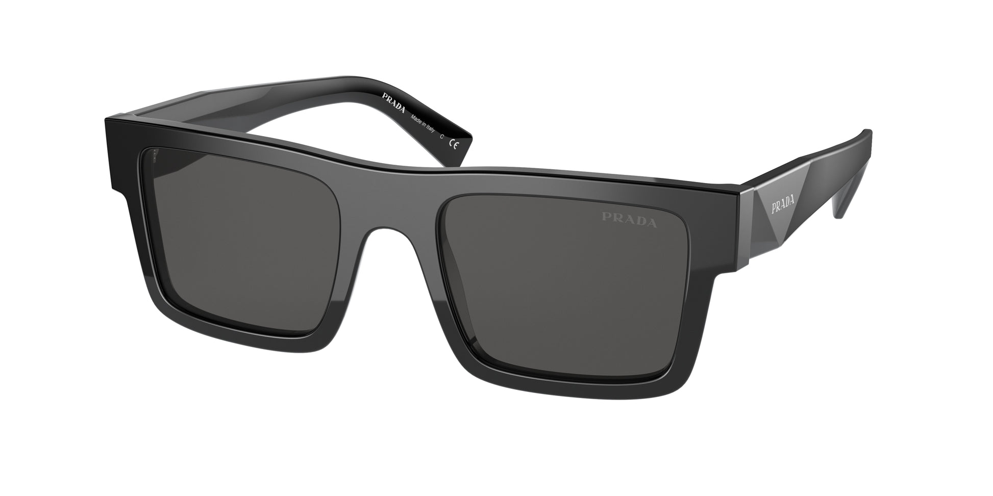 Prada PR19WSF Rectangle Sunglasses  1AB5S0-Black 52-145-20 - Color Map Black