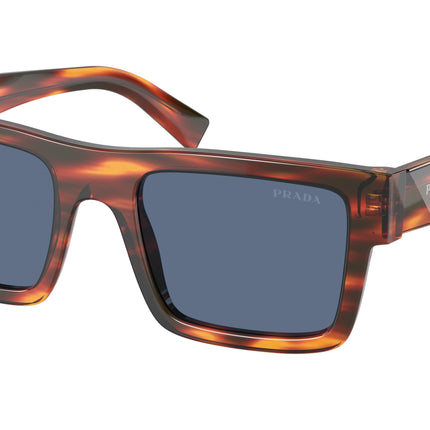 Prada PR19WS Rectangle Sunglasses  17R06A-Striped Radica 52-145-21 - Color Map Multicolor