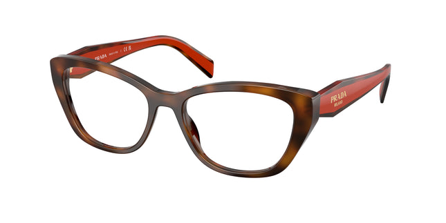 Prada PR19WV Cat Eye Eyeglasses  01K1O1-Juniper Havana 53-140-17 - Color Map Tortoise