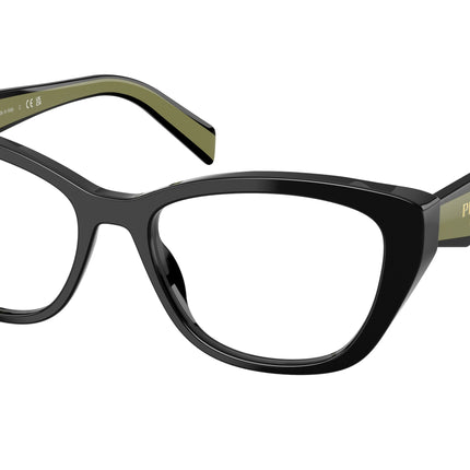 Prada PR19WV Cat Eye Eyeglasses  03K1O1-Black 53-140-17 - Color Map Black
