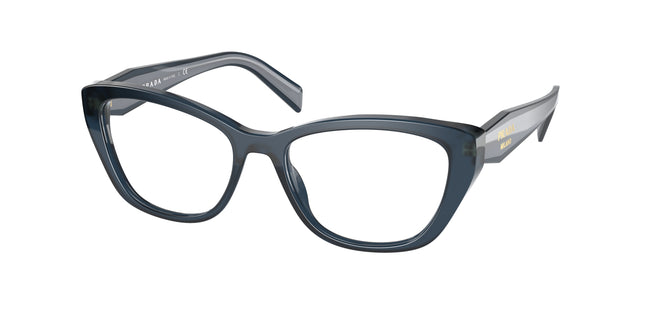 Prada PR19WV Cat Eye Eyeglasses  07Q1O1-Opal Blue 53-140-17 - Color Map Blue