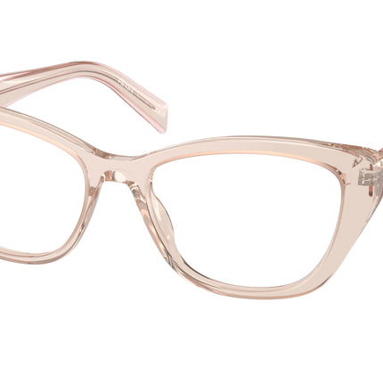 Prada PR19WV Cat Eye Eyeglasses  15J1O1-Crystal Geranium 53-140-17 - Color Map Pink
