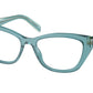 Prada PR19WV Cat Eye Eyeglasses  16J1O1-Crystal Peacock 53-140-17 - Color Map Blue