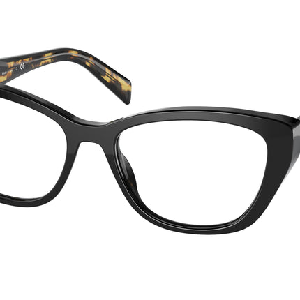Prada PR19WV Cat Eye Eyeglasses  1AB1O1-Black 53-140-17 - Color Map Black