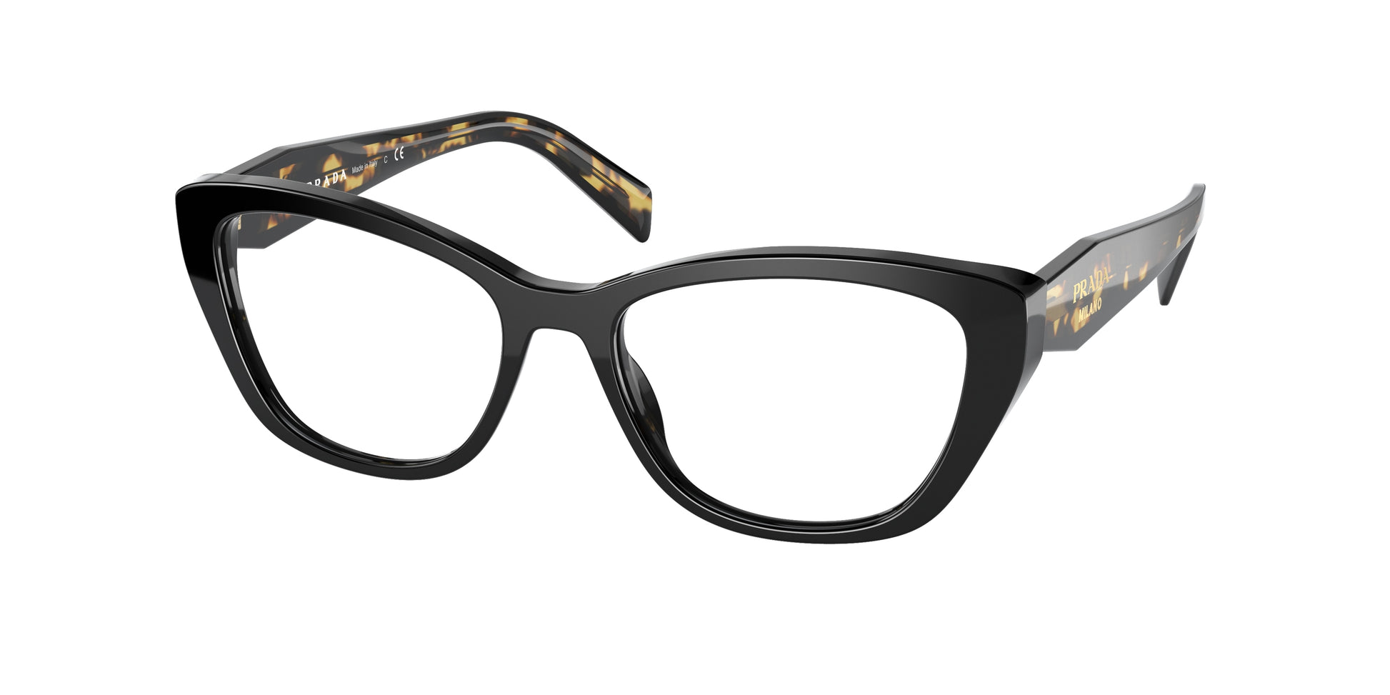 Prada PR19WV Cat Eye Eyeglasses  1AB1O1-Black 53-140-17 - Color Map Black