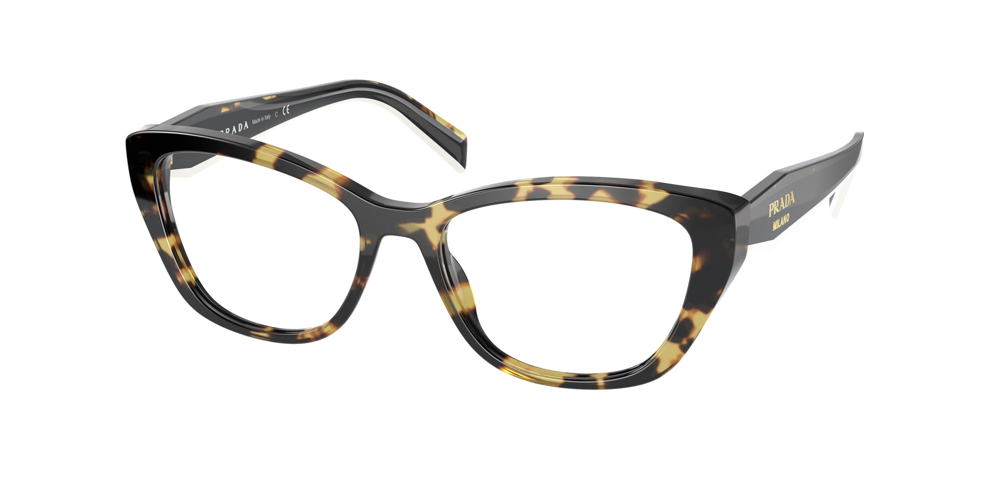Prada PR19WV Cat Eye Eyeglasses  7S01O1-Tartaruga Media 53-140-17 - Color Map Tortoise