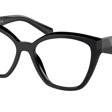 Prada PR20ZVF Irregular Eyeglasses  16K1O1-Black 56-145-16 - Color Map Black
