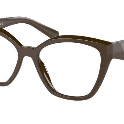 Prada PR20ZV Irregular Eyeglasses  15L1O1-Loden 54-145-17 - Color Map Brown