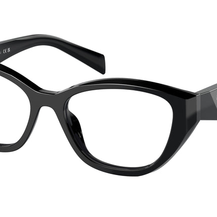 Prada PR21ZVF Irregular Eyeglasses  16K1O1-Black 55-145-16 - Color Map Black