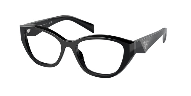 Prada PR21ZVF Irregular Eyeglasses  16K1O1-Black 55-145-16 - Color Map Black