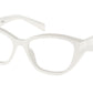 Prada PR21ZVF Irregular Eyeglasses  17K1O1-Black/White 55-145-16 - Color Map Black