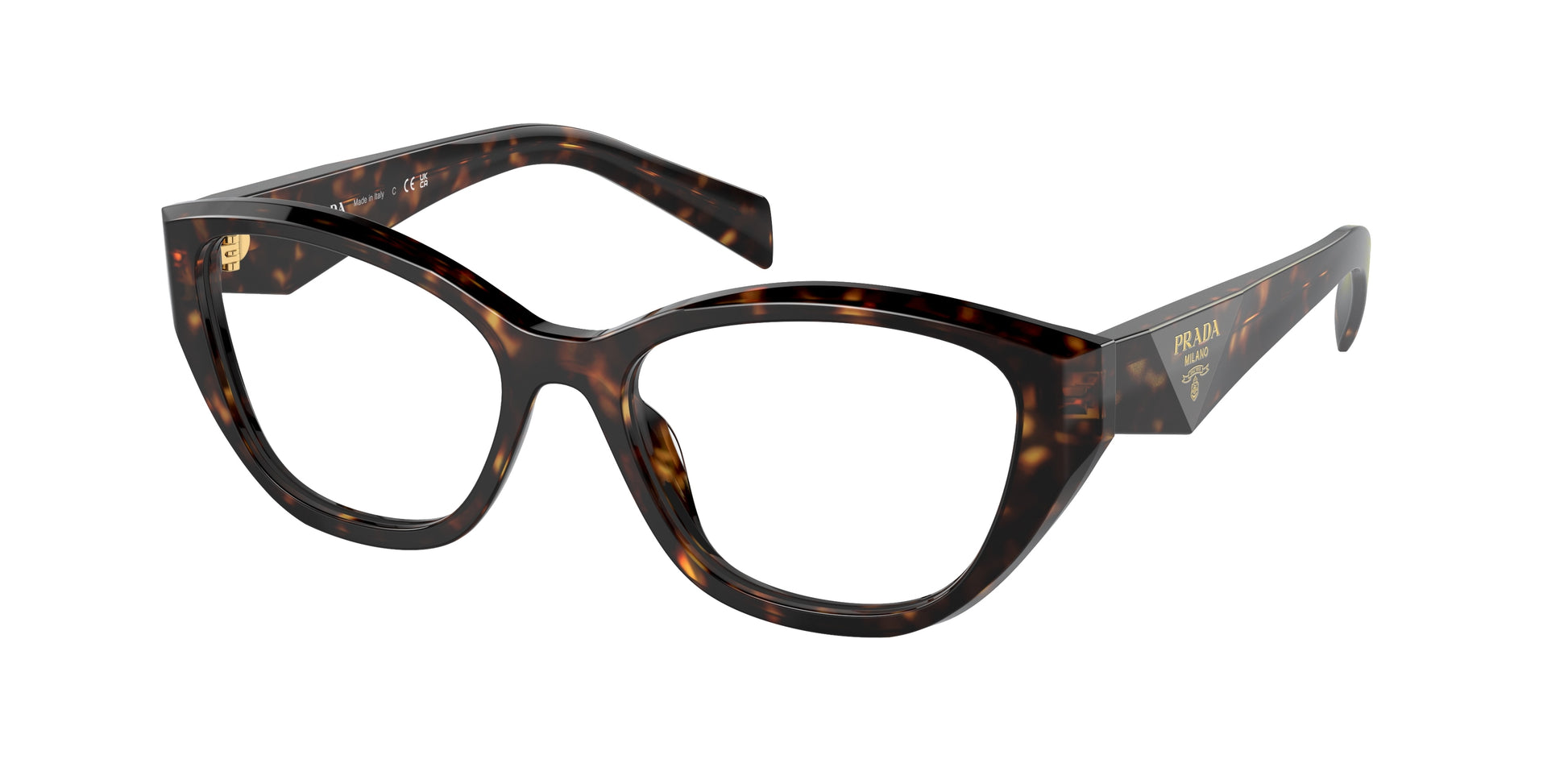 Prada PR21ZVF Irregular Eyeglasses  19J1O1-Tortoise 55-145-16 - Color Map Tortoise