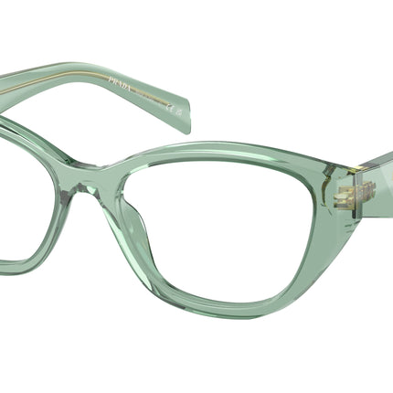 Prada PR21ZV Irregular Eyeglasses  11R1O1-Transparent Sage 53-145-17 - Color Map Green