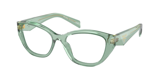 Prada PR21ZV Irregular Eyeglasses  11R1O1-Transparent Sage 53-145-17 - Color Map Green