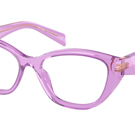 Prada PR21ZV Irregular Eyeglasses  13R1O1-Transparent Amethyst 53-145-17 - Color Map Violet