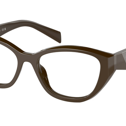 Prada PR21ZV Irregular Eyeglasses  15L1O1-Loden 53-145-17 - Color Map Brown