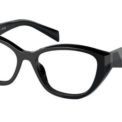 Prada PR21ZV Irregular Eyeglasses  16K1O1-Black 53-145-17 - Color Map Black