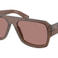 Prada PR22YS Pilot Sunglasses  17O60B-Transparent Brown 56-140-16 - Color Map Brown