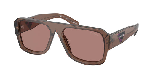 Prada PR22YS Pilot Sunglasses  17O60B-Transparent Brown 56-140-16 - Color Map Brown