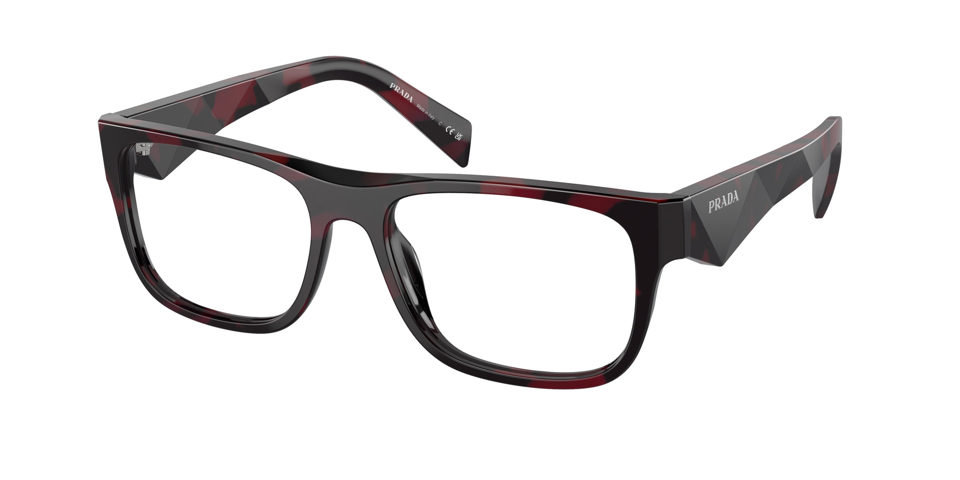 Prada PR22ZV Pillow Eyeglasses  16L1O1-Etruscan/Purple Tortoise 55-145-17 - Color Map Red