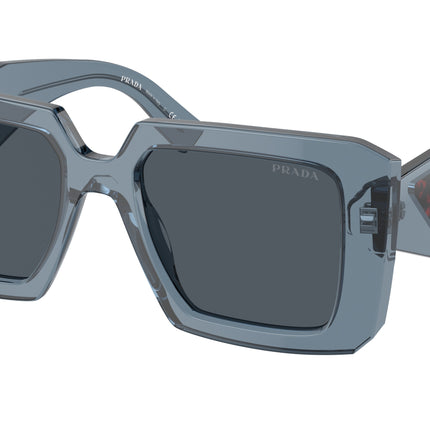 Prada PR23YSF Square Sunglasses  19O70B-Transparent Graphite 52-140-19 - Color Map Grey