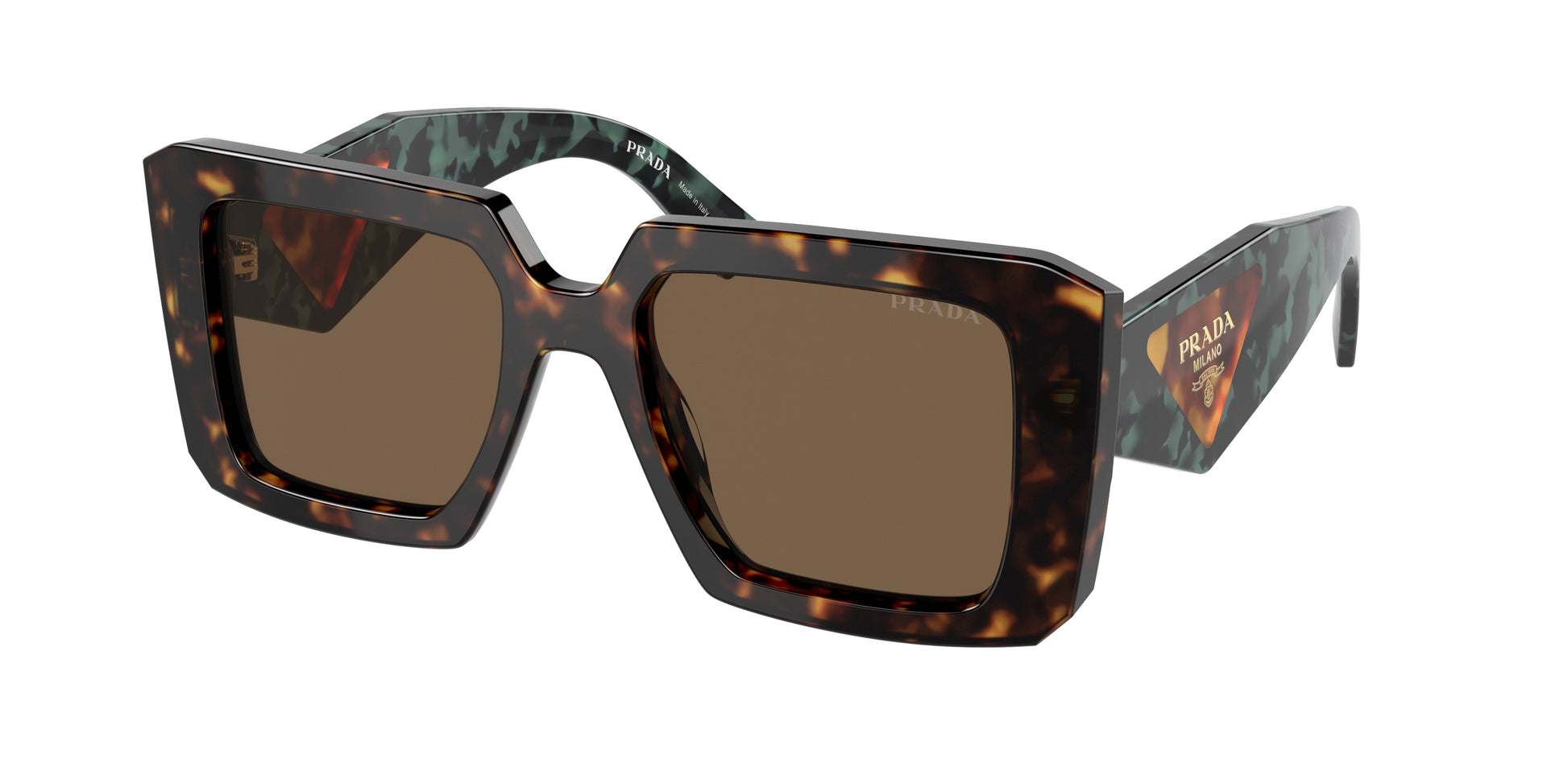 Prada PR23YSF Square Sunglasses  2AU06B-Tortoise 52-140-19 - Color Map Tortoise