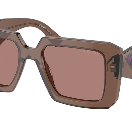 Prada PR23YS Square Sunglasses  17O60B-Brown Transparent 51-140-19 - Color Map Brown