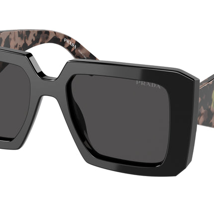 Prada PR23YS Square Sunglasses  1AB5S0-Black 51-140-19 - Color Map Black