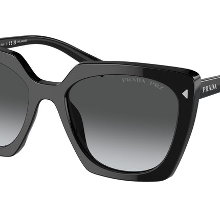 Prada PR23ZSF Square Sunglasses  1AB5W1-Black 55-145-17 - Color Map Black