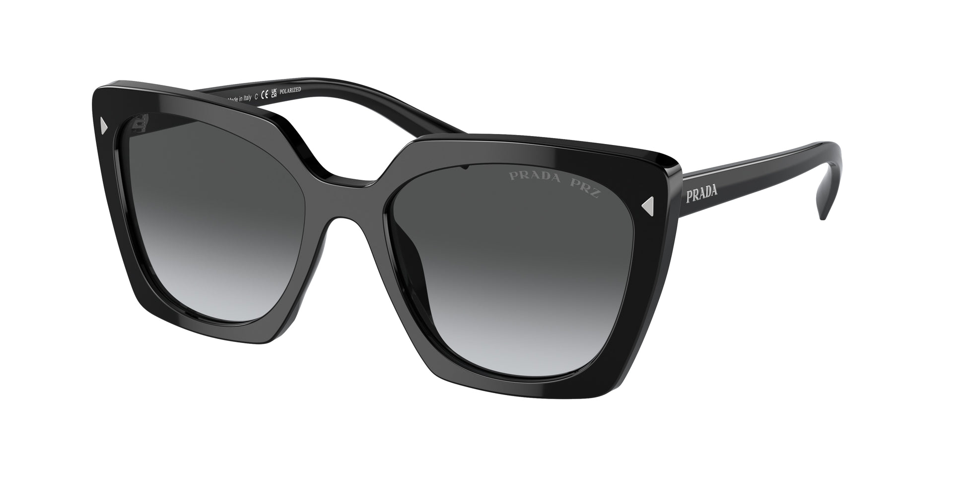 Prada PR23ZS Square Sunglasses  1AB5W1-Black 54-145-18 - Color Map Black