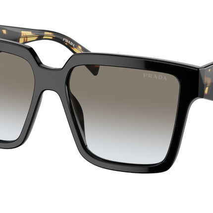 Prada PR24ZSF Square Sunglasses  1AB0A7-Black 57-140-14 - Color Map Black