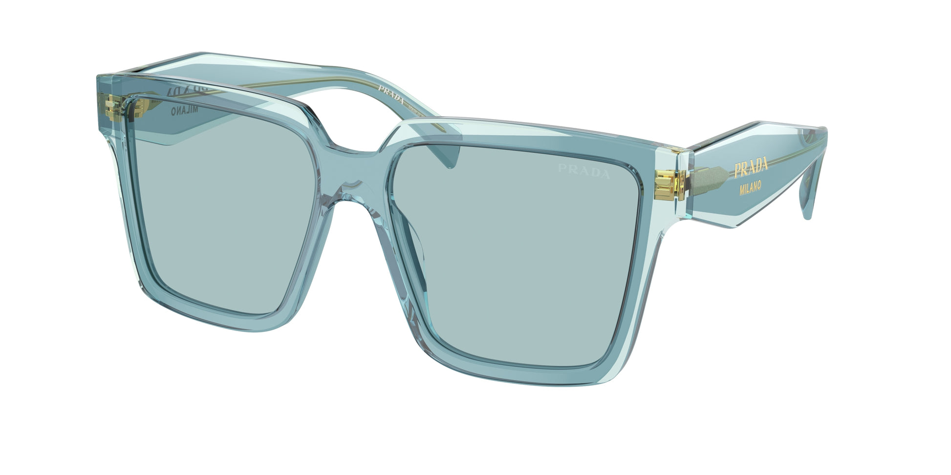 Prada PR24ZS Square Sunglasses  15I02F-Peacock/Sky 56-140-16 - Color Map Blue