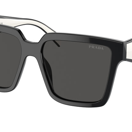 Prada PR24ZS Square Sunglasses  1AB5S0-Black 56-140-16 - Color Map Black