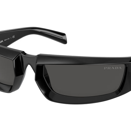 Prada PR25YS Rectangle Sunglasses  1AB5S0-Black 63-120-20 - Color Map Black