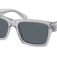 Prada PR25ZSF Rectangle Sunglasses  U430A9-Crystal Grey 56-140-16 - Color Map Grey