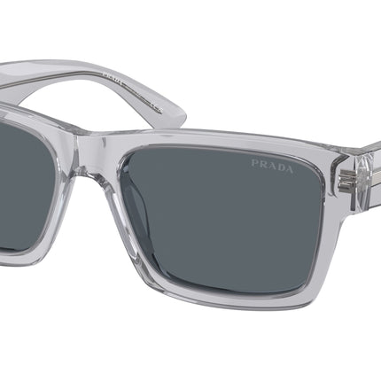 Prada PR25ZS Rectangle Sunglasses  U430A9-Crystal Grey 56-140-18 - Color Map Grey