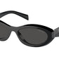 Prada PR26ZSF Irregular Sunglasses  16K08Z-Black 56-145-15 - Color Map Black