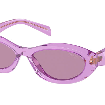 Prada PR26ZS Irregular Sunglasses  13R07Q-Transparent Amethyst 55-145-16 - Color Map Violet