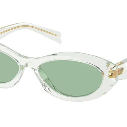 Prada PR26ZS Irregular Sunglasses  14R20E-Transparent Mint 55-145-16 - Color Map Transparent