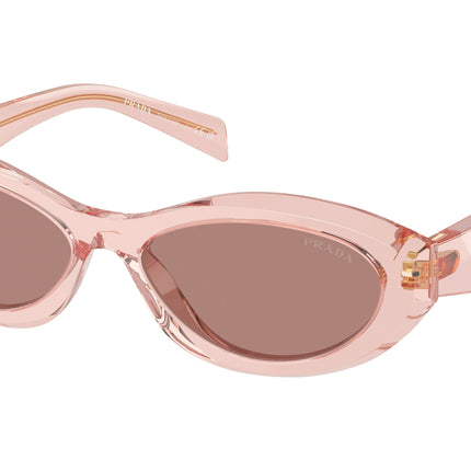 Prada PR26ZS Irregular Sunglasses  19Q10D-Transparent Peach 55-145-16 - Color Map Pink