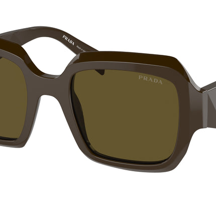 Prada PR28ZS Pillow Sunglasses  15L09Z-Loden 53-145-22 - Color Map Brown