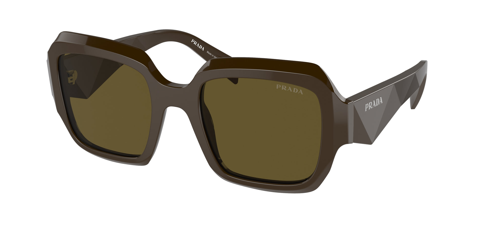 Prada PR28ZS Pillow Sunglasses  15L09Z-Loden 53-145-22 - Color Map Brown