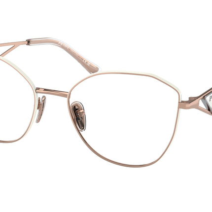 Prada PR52ZV Irregular Eyeglasses  SVF1O1-Pink Gold 55-145-18 - Color Map Pink