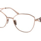 Prada PR52ZV Irregular Eyeglasses  ZVF1O1-Pink Gold 55-145-18 - Color Map Pink
