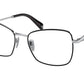 Prada PR53ZV Pillow Eyeglasses  1AB1O1-Black/Silver 56-140-18 - Color Map Black