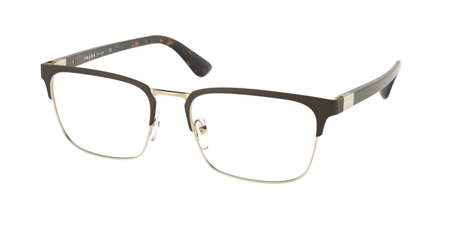 Prada HERITAGE PR54TV Rectangle Eyeglasses  01U1O1-Matte Burnished/Pale Gold 55-140-19 - Color Map Grey