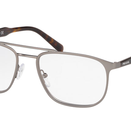 Prada CONCEPTUAL PR54XV Square Eyeglasses  5231O1-Gunmetal 54-145-18 - Color Map Grey