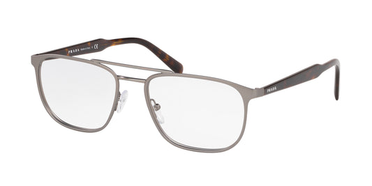 Prada CONCEPTUAL PR54XV Square Eyeglasses  5231O1-Gunmetal 54-145-18 - Color Map Grey