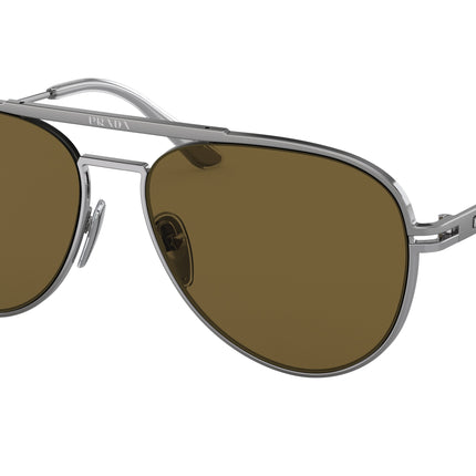 Prada PR54ZS Pilot Sunglasses  16F01T-Matte Gunmetal/Shiny 57-140-16 - Color Map Grey