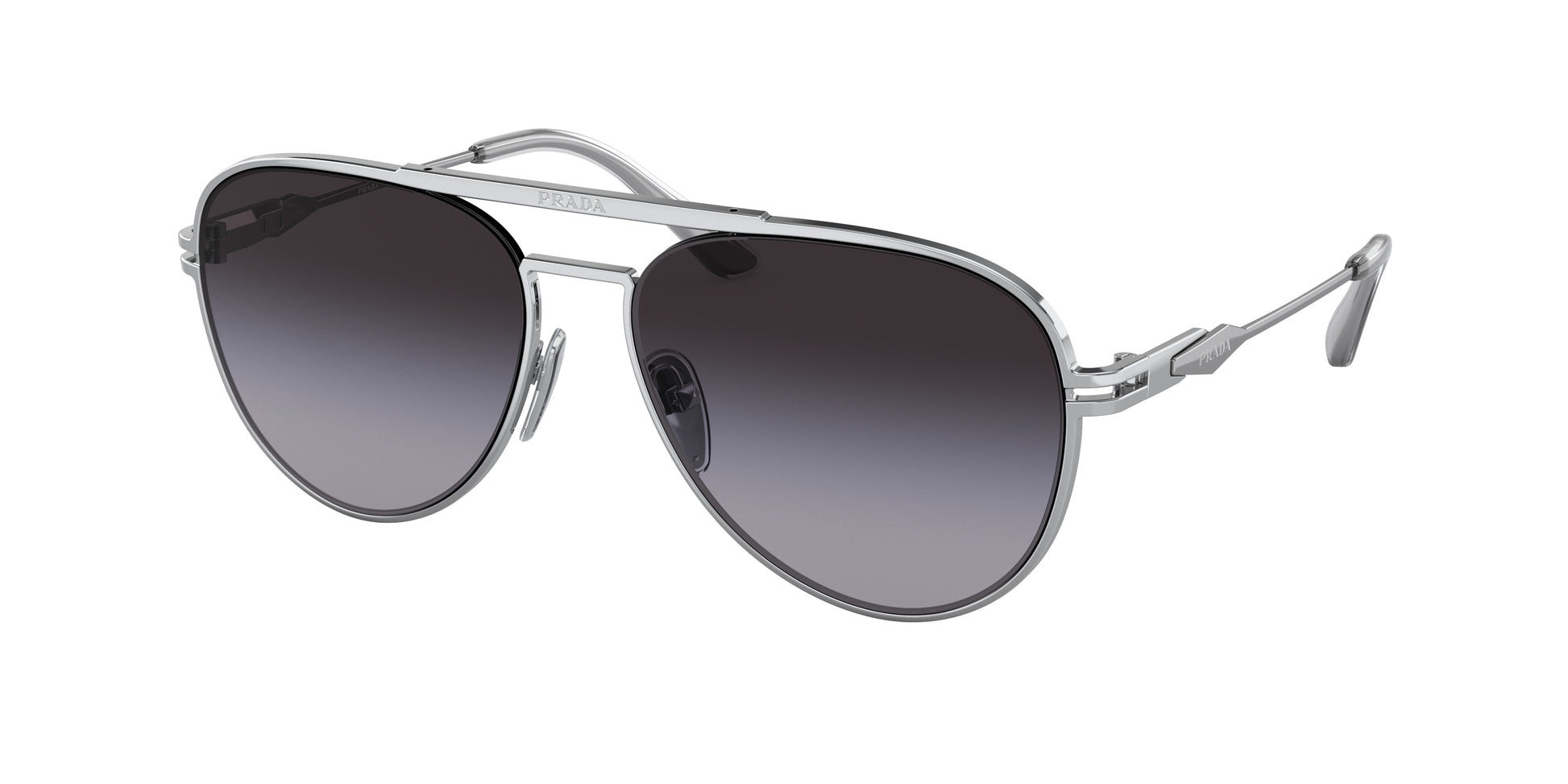Prada PR54ZS Pilot Sunglasses  1BC09S-Silver 57-140-16 - Color Map Silver